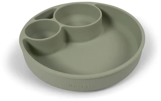 Filibabba Silicone divided plate - Green